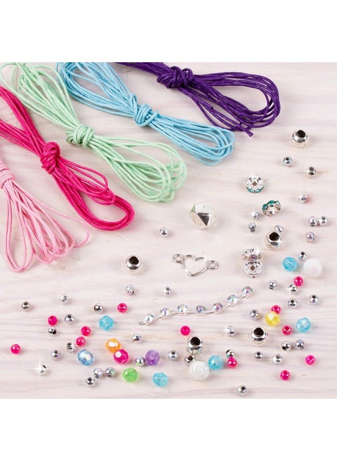 Make It Real Make It Real: Rainbow Bling Bracelets Kit - Create 5 Unique Cord Charm Bracelets, 82 Pieces, Includes Play Tray, All-In-One, DIY Kit, Tweens & Girls, Arts & Crafts, Kids Ages 8+  - Image 3
