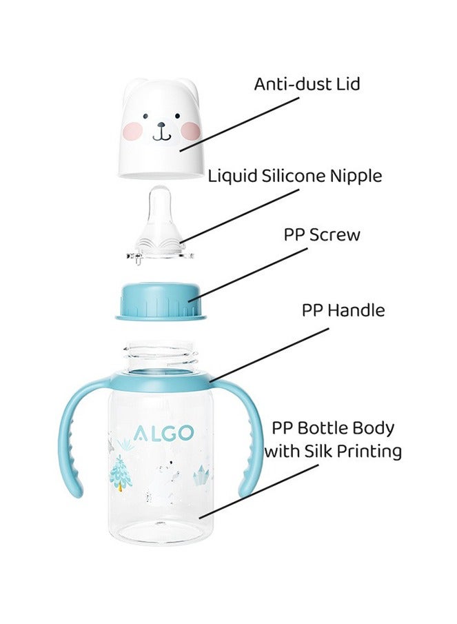 Algo Baby Milk Bottle - Cute Cartoon Design, BPA-Free Anti-Colic 120ml Standard Neck PP Feeding Bottle with Leakproof Silicone Cap, Durable Baby Bottle for Easy Feeding (Pink) - Image 4