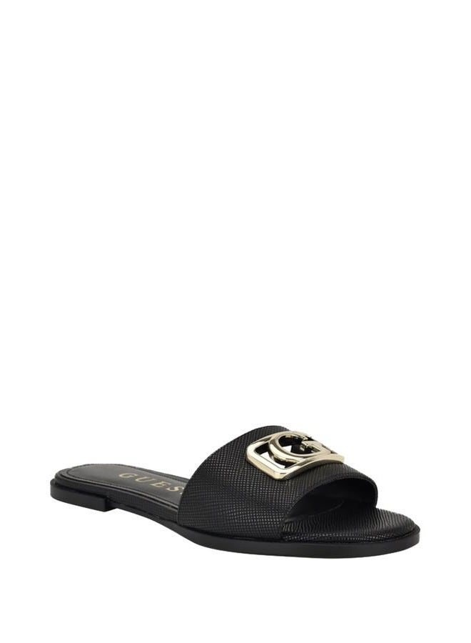GUESS صندل أدريانا المسطح للنساء، أسود سافيان 002، 37.5 EU - Image 1