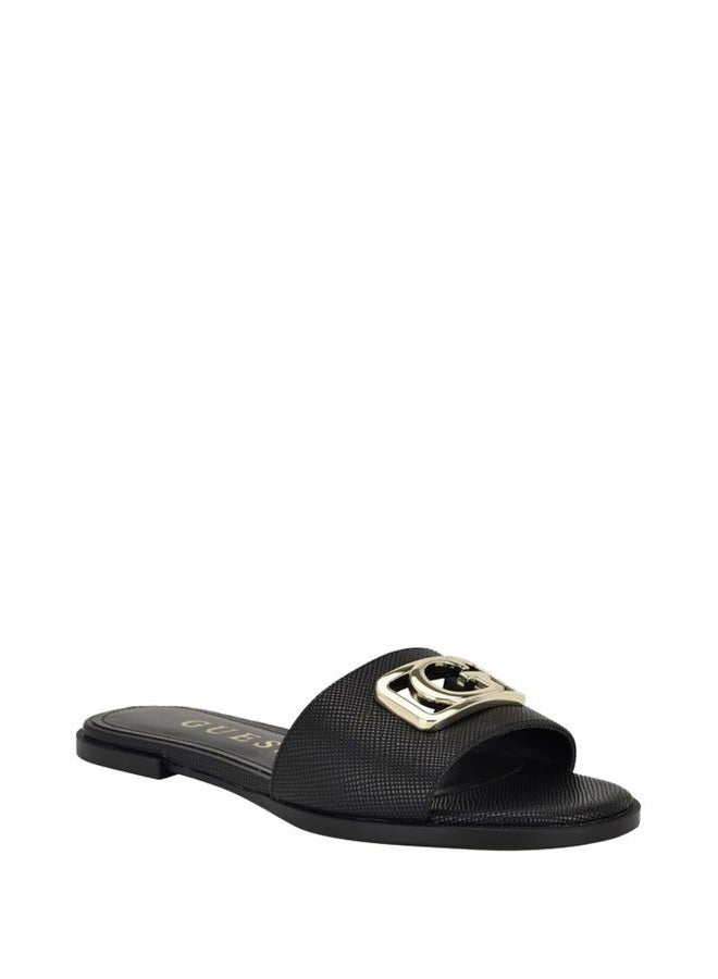 GUESS صندل أدريانا المسطح للنساء، أسود سافيان 002، 37.5 EU - Image 2