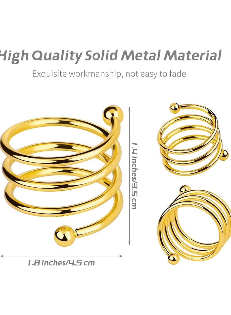 طقم حلقات مناديل ذهبية أنيقة مكون من 10 قطع حاملات معدنية متينة لتزيين حفلات الزفاف وطاولات الطعام تصميم ربيعي أنيق للمناسبات الخاصة - Image 5