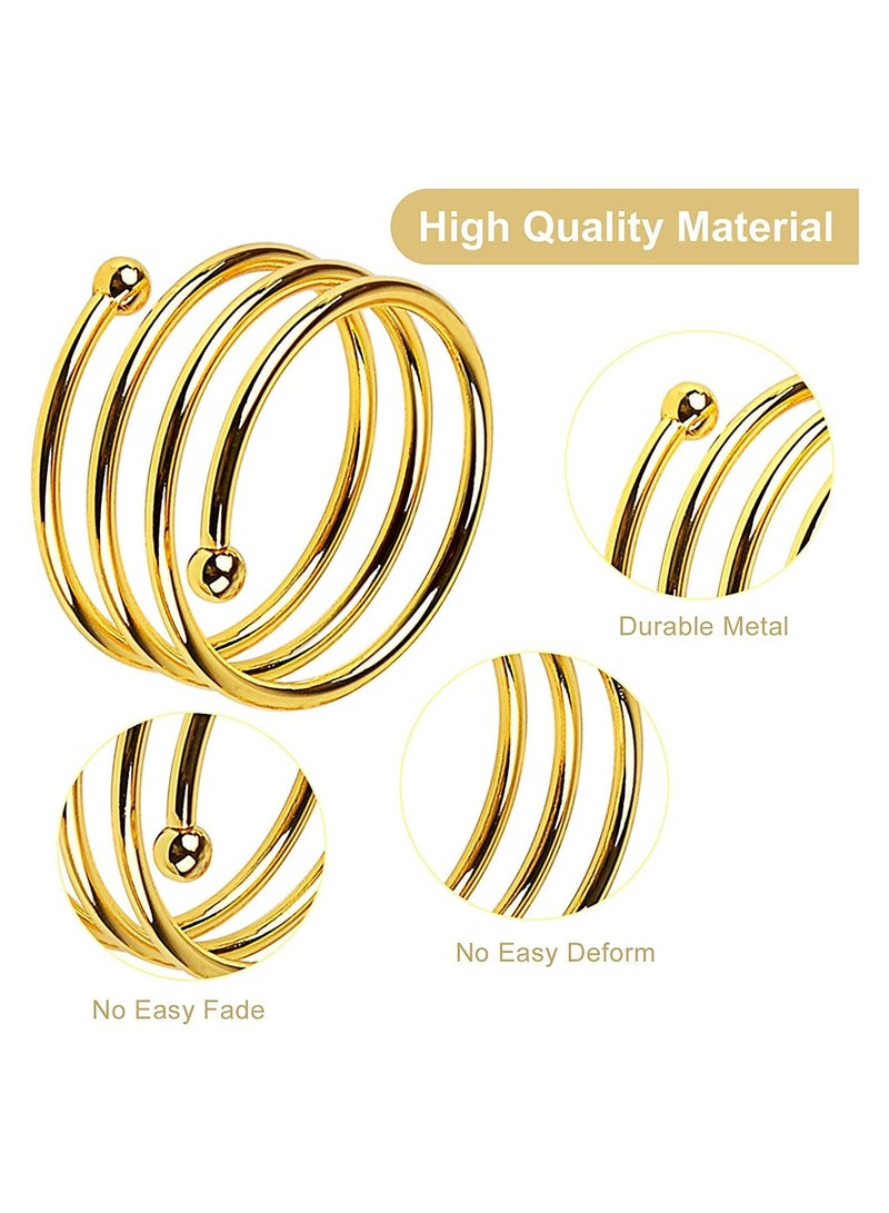 طقم حلقات مناديل ذهبية أنيقة مكون من 10 قطع حاملات معدنية متينة لتزيين حفلات الزفاف وطاولات الطعام تصميم ربيعي أنيق للمناسبات الخاصة - Image 2