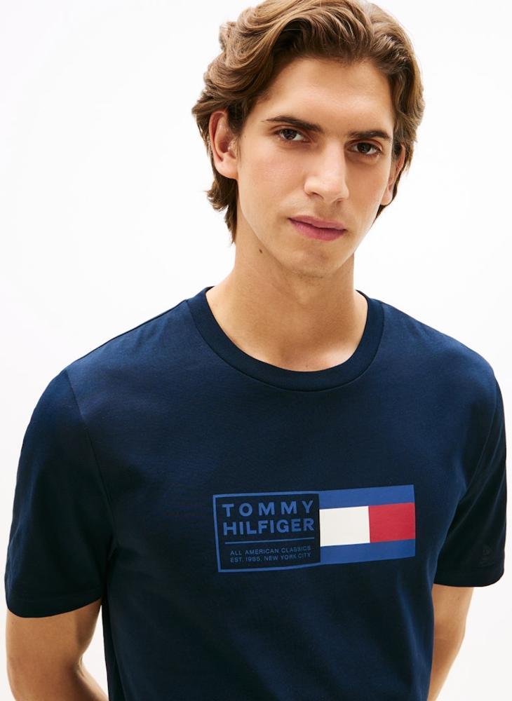 TOMMY HILFIGER Logo Jersey Crew Neck T-Shirt - Image 4