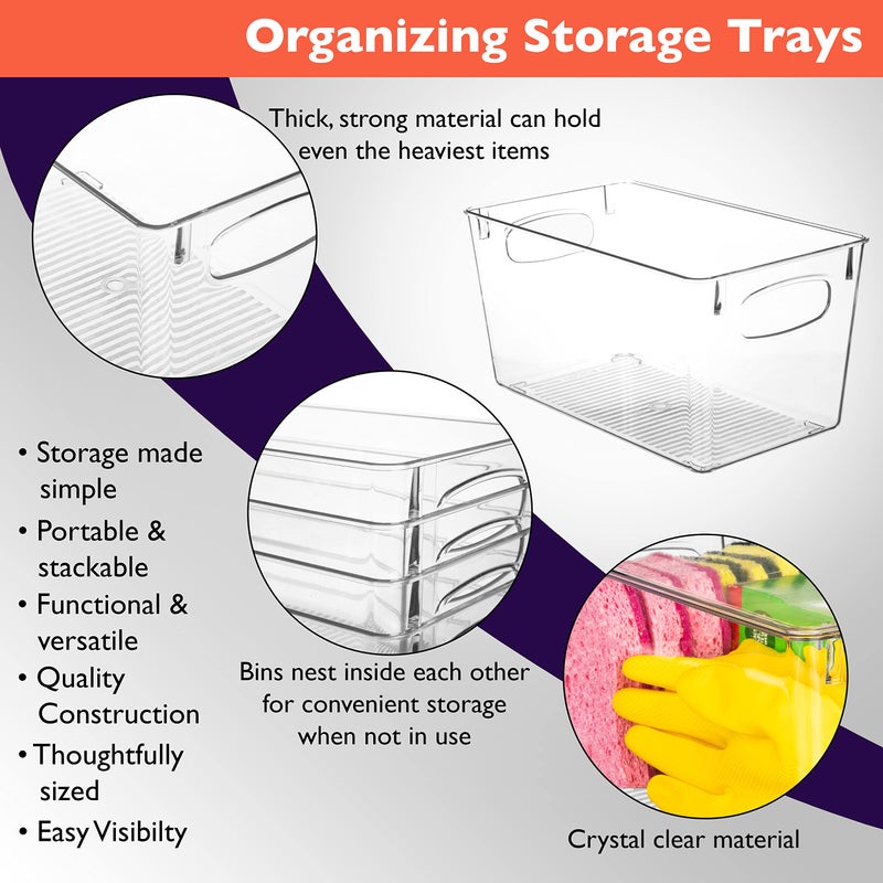 ClearSpace Clear Plastic Storage Bins â€“ Perfect Kitchen Organization and Storage or Pantry Storage â€“ Fridge Organizer, Pantry Organization and Clear Storage Bins, Cabinet Organizers - Image 2