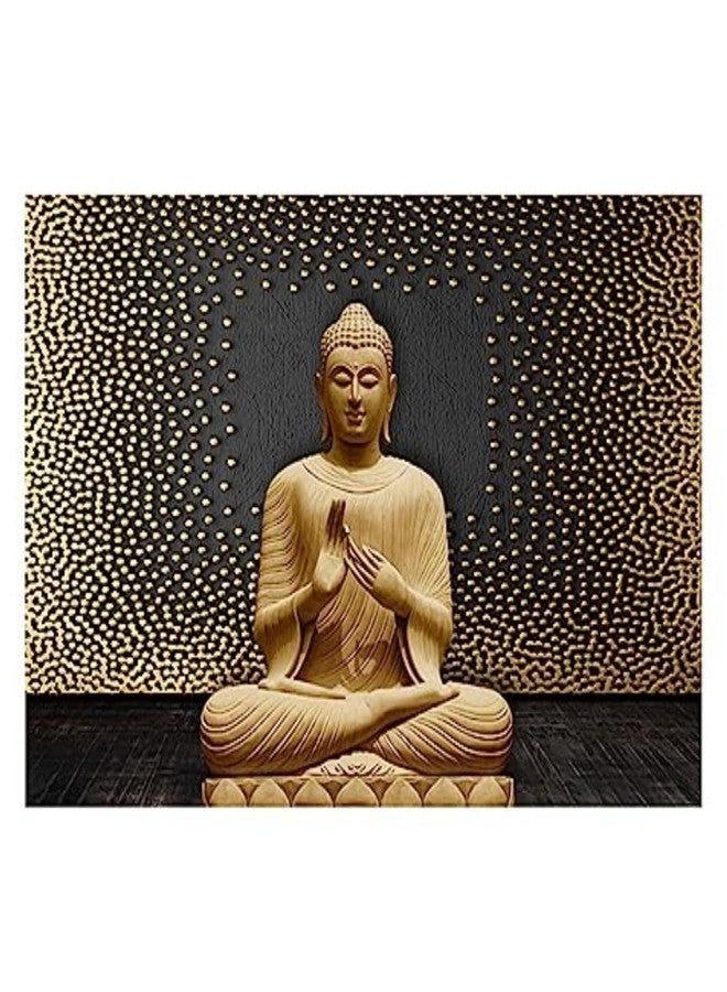 Masstone Buddha Paintings for Living Room | Gautam Buddha Wall Painting (36x24 Inch) | Wall Painting Without Frame, Vynl, Sparkle Effects | Lord Buddha Painting | Buddha Painting for Wall Decoration - Image 1