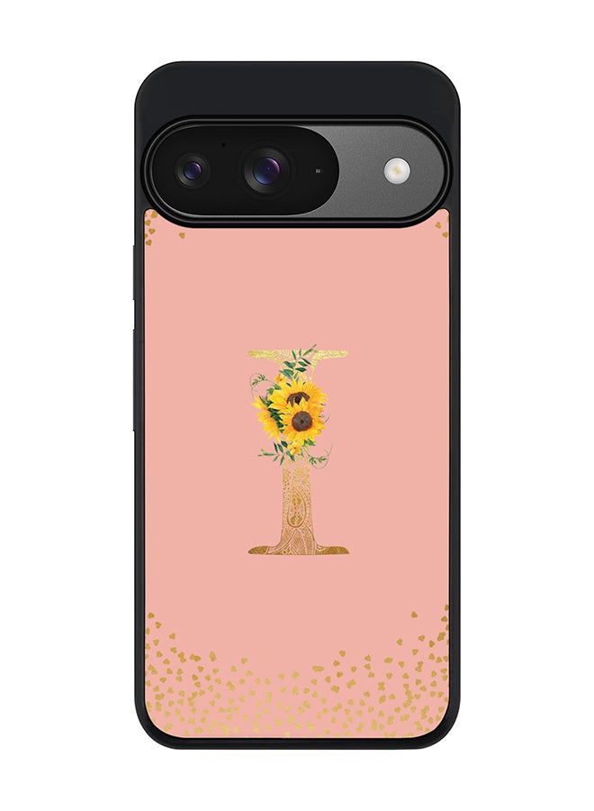 Stylizedd For Google Pixel 9 Case,Slim fit Camera Protection, Shockproof Thin Phone cover - Custom Floral Monogram - I (Rose Pink ) - Image 1