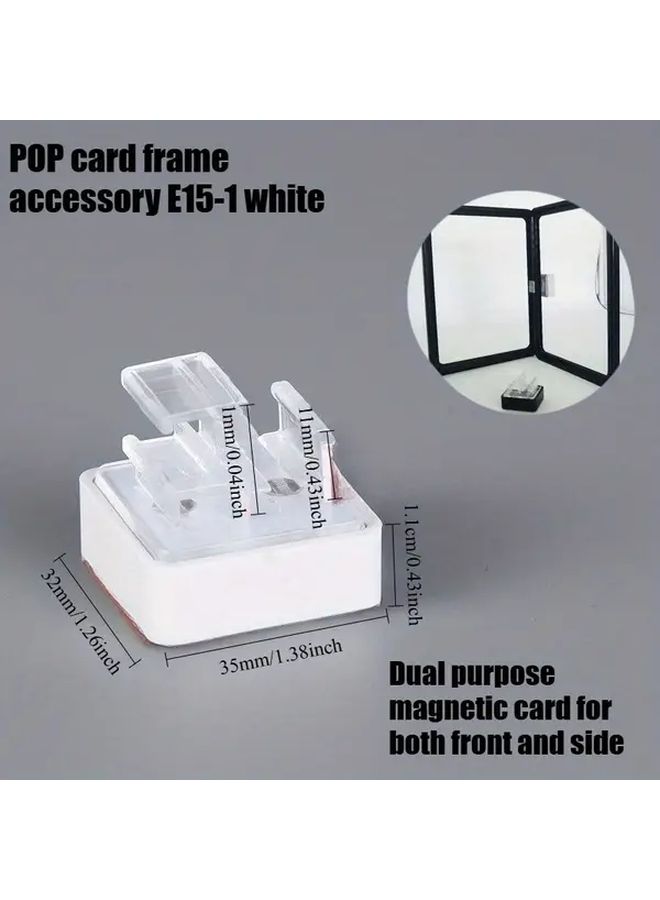 Magnetic Display Stand Double Sided Card Frame White 35x31mm Desktop Organizer - Image 4