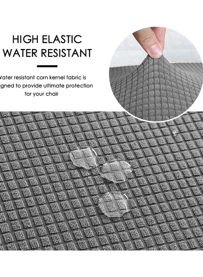 إكسفور غطاء كرسي المكتب ، زوج واحد من أغطية مقاعد كرسي الكمبيوتر المكتبية من الجاكار القابل للتمدد ، واقيات وسائد للمقعد قابلة للغسل ومضادة للغبار للمكتب (لا تشمل الكرسي) (رمادي) - Image 5