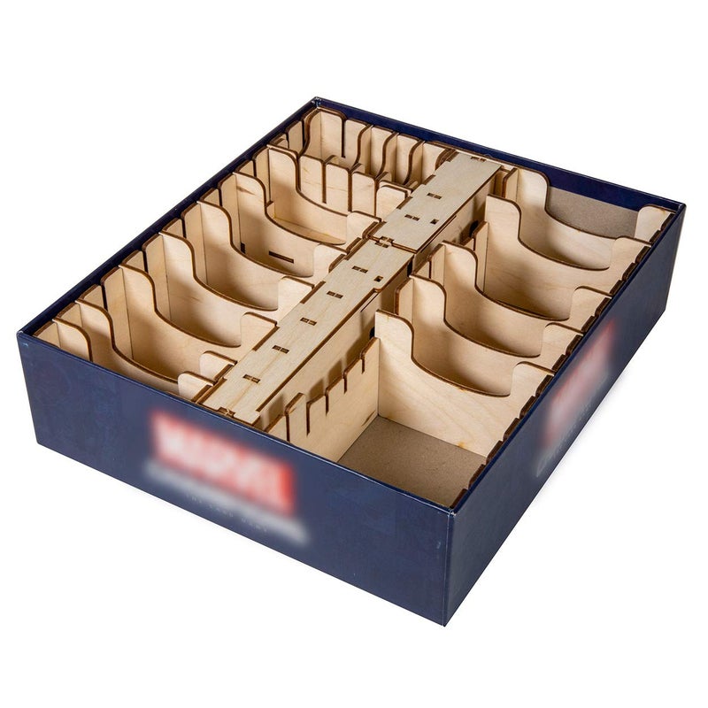 The Broken Token Marvel Champions Compatible Game Organizer - Wood Storage Box with Multiple Trays - Image 3