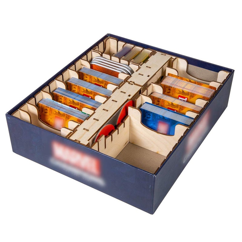 The Broken Token Marvel Champions Compatible Game Organizer - Wood Storage Box with Multiple Trays - Image 2
