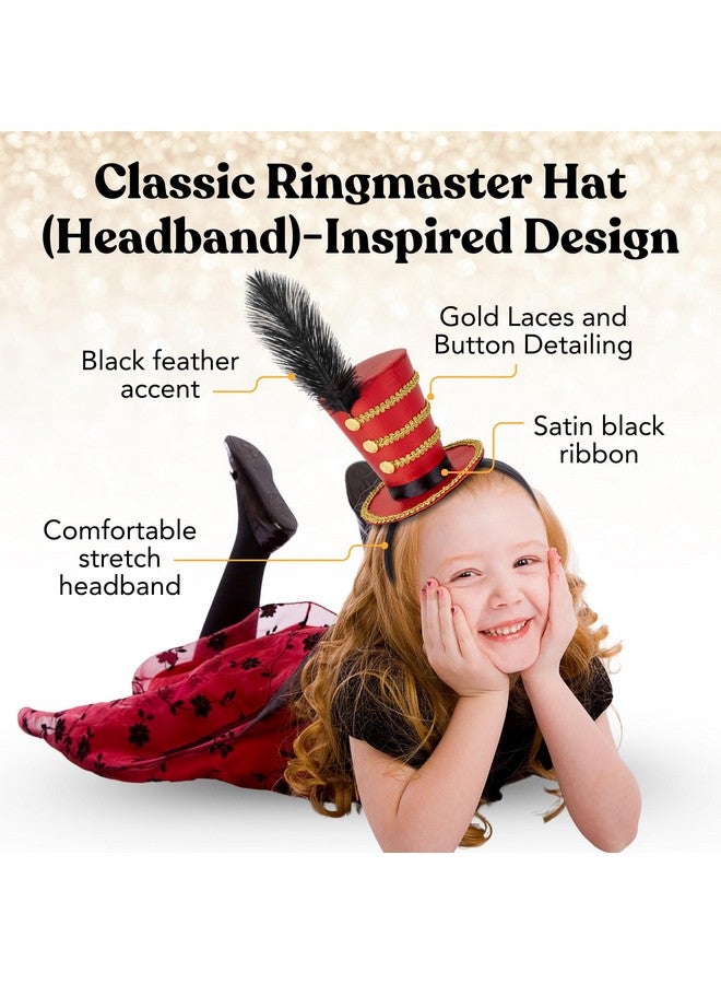 Dress Up America Dress-Up-America Ringmaster Hat Headband - Perfect for Ring Master Costume Female, Women, Themed Costumes, Womens Ringmaster Hat, Lion Tamer Costume, and Mini Top Hat  - Image 2