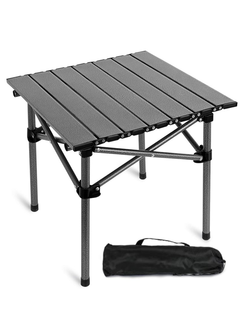 إيه جي دي طاولة تخييم قابلة للطي طاولة نزهة محمولة مع حقيبة يد مناسبة للأماكن الخارجية 55*50*50 سم  أسود - Image 1