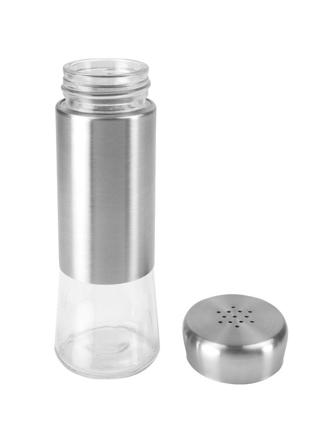 Home Basics 2 Piece Essence Salt & Pepper Shaker, Multicolored, Silver - Image 4