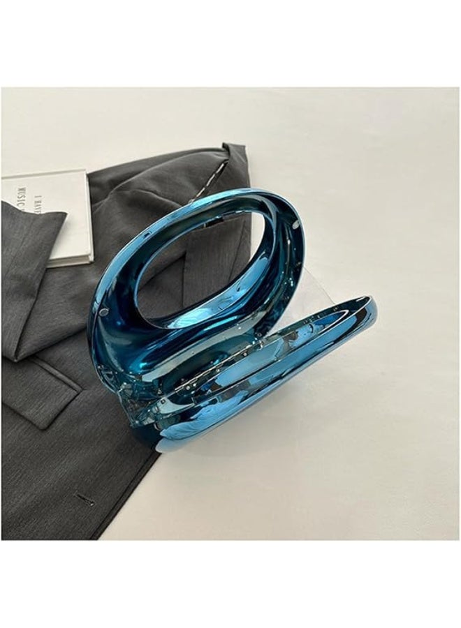 A unique moon-shaped acrylic women's handbag with a top handle, perfect for weddings, cocktail parties, and evening events. - Image 2