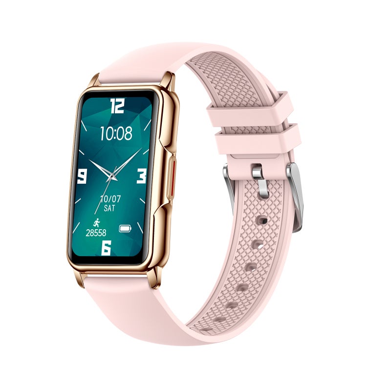 Smart Bracelet: Pink Silicone Strap, Exquisite 1.47" Hyperboloid Screen, Health Monitor Bracelet - Accurate Heart Rate Sleep Tracking, Fitness Tracker Watch for Daily Health Management, Sports Enthusi - Image 1
