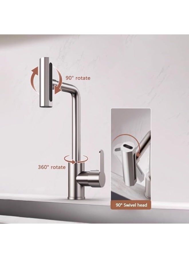 Yalin Pull-Out Kitchen Faucet, Chrome Finish Single Handle Sink Mixer with Dual Spray Modes, 360° Swivel & Easy Installation - Image 3