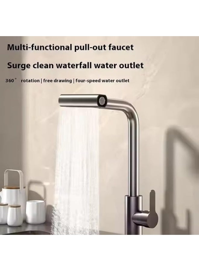 Yalin Pull-Out Kitchen Faucet, Chrome Finish Single Handle Sink Mixer with Dual Spray Modes, 360° Swivel & Easy Installation - Image 4