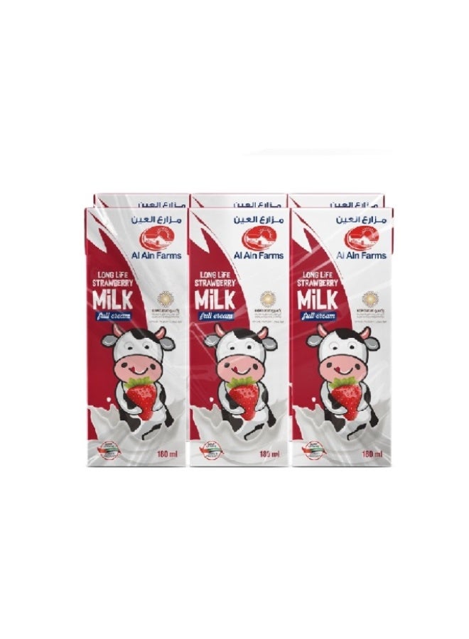 Long Life Milk Strawberry - 6x180ml
