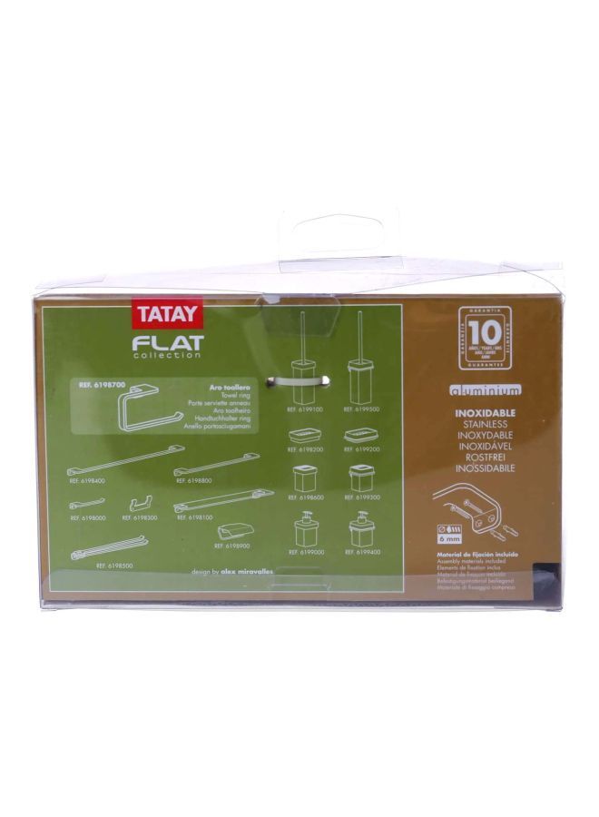 NIBEMINENT Flat Towel Ring Holder Chrome - Image 4