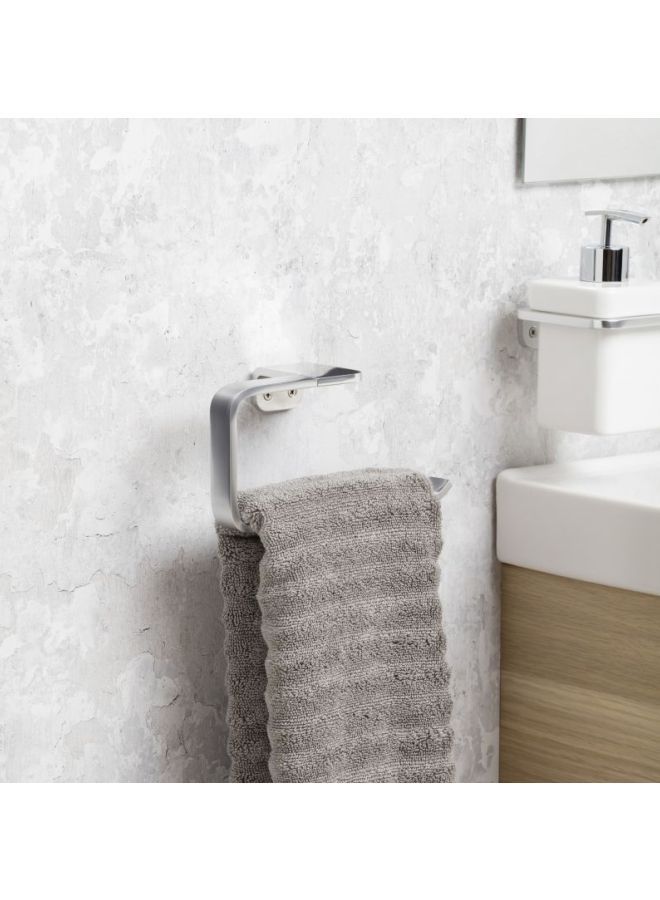 NIBEMINENT Flat Towel Ring Holder Chrome - Image 2