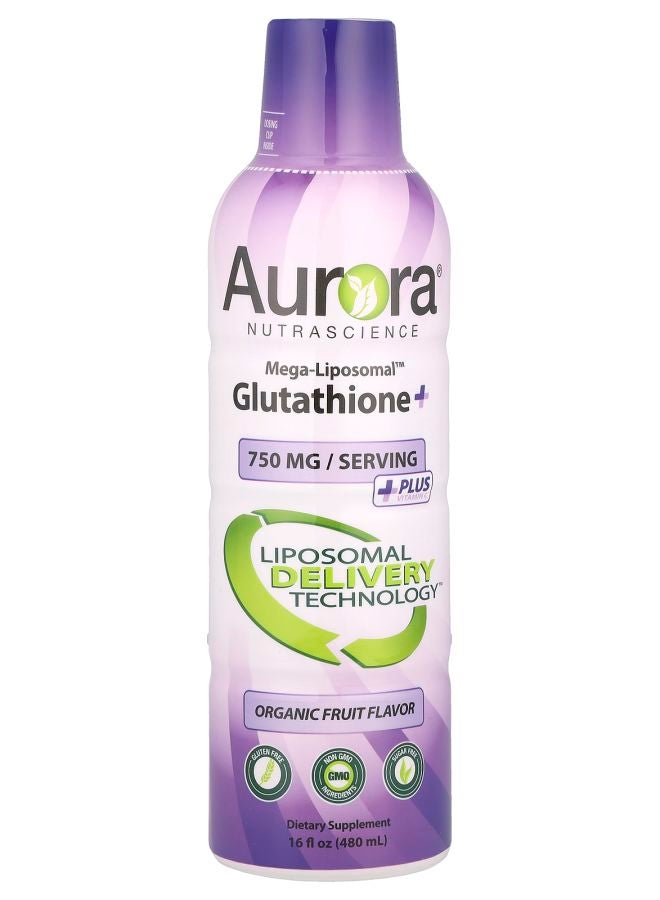 Aurora Nutrascience Mega-Liposomal™ Glutathione+ Plus Vitamin C Organic Fruit 750 mg 16 fl oz (480 ml) 