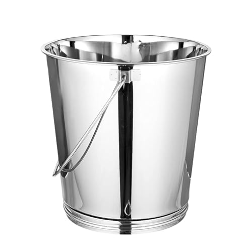 Mintage Stainless Steel Bucket for Bathroom 12.5 litres Capacity | Water Storage Bucket for Kitchen | Balti for Serving | Leak Proof Multipurpose Use | Balti for Home Steel Buckets with Handle - Image 1