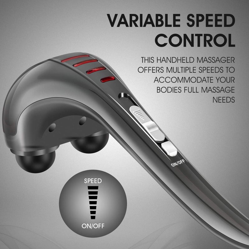 Hangsun Handheld Neck Back Massager for Pain Relief Deep Tissue Electric Double Head Percussion Massage MG460 for Shoulder Leg Foot Muscles Full Body - Image 4