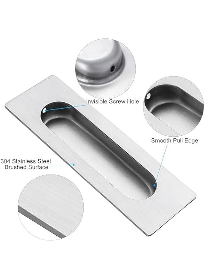 Generic 4.72 Inch Recessed Finger Flush Pulls for Kitchen Cabinet Door, Sliding Closet Door Pulls Brushed Stainless Steel (4 Pack)  - Image 3