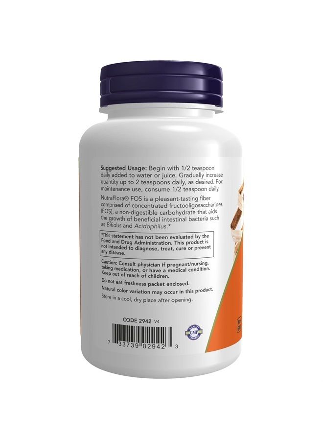 now مكملات، مسحوق نوترا فلورا FOS (فركتوالغوساكاريد) النقي، ألياف بروبيوتيك، 4 أونصات - Image 3