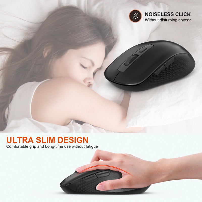 Rytaki Pro Wireless Number Pad and Mouse, 19 Keys Portable Ultra Slim 2.4GHz 10 Key USB Keypad and 3 Adjustable DPI Silent Mouse Set for Laptop, Notebook, Desktop, PC Computer - Use One USB Receiver - Image 4
