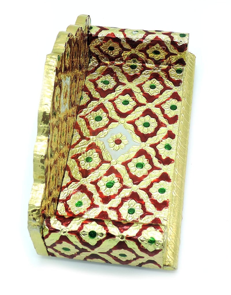 Epraiser Premium Wooden Handcrafted Meenakari Work Multicolor Multipurpose Puja ChowkiPathLaddu Gopal Singhaasan for Home and Office Dcor or Gifting Purpose - Image 3