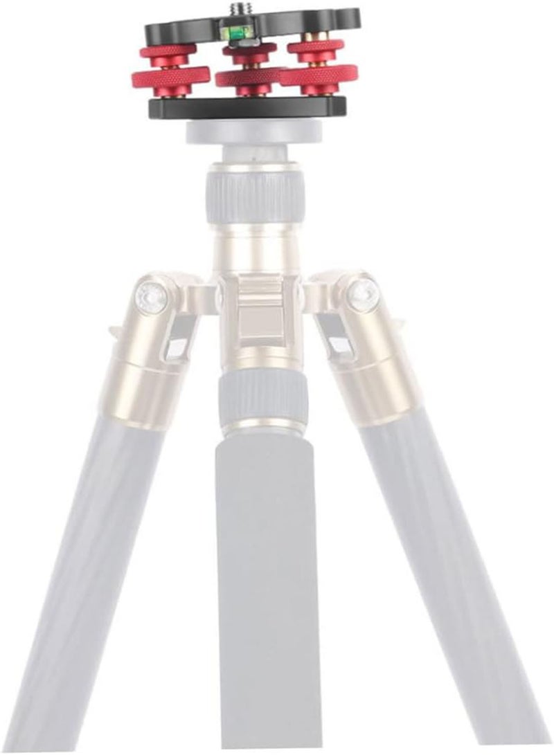 GGOOT Tripod Leveler Tri-Wheel Base with Bubble Level 3 Adjustment Dials Precision for Cameras Photography, Tripod Leveler,Tri-Wheel Leveler,Tripod Base,Tri-Wheel Leveling Base,Levelling Base - Image 5