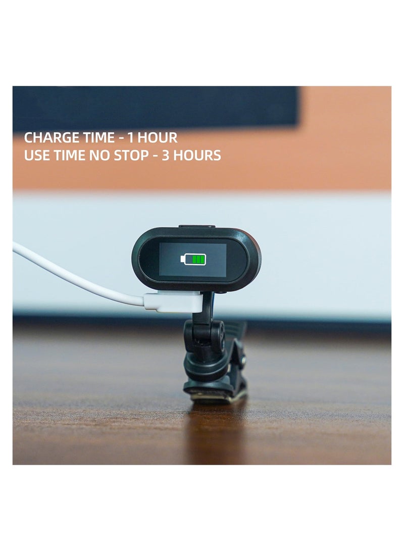 KASTWAVE م tuner قابل لإعادة الشحن، م tuner كروماتيكي للجيتار والبيس واليوكليلي والآلات النفخ، نغمة 410-460Hz، شاشة TFT عالية الدقة سهلة القراءة في الضوء الساطع، ضبط سريع ودقيق - Image 5