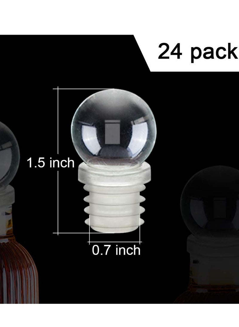 KASTWAVE - Wine Bottle Stoppers, 24 Pack Wine Stoppers, Reusable Wine Corks Bottle, for Decanter Beverages Champagne Liquors Oils Diffuser Bottles - Image 1