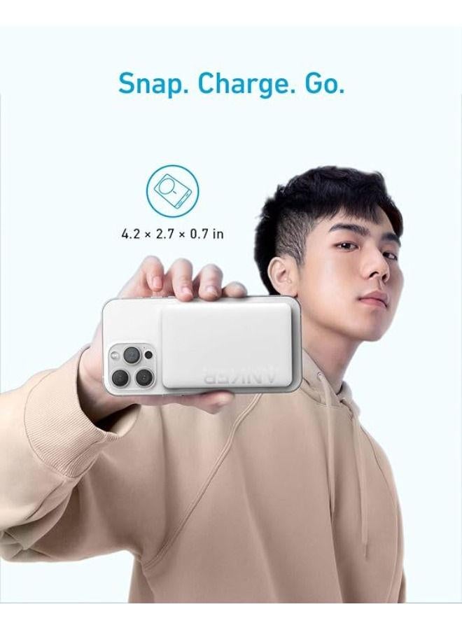 Anker Magnetic Power Bank 10K, Wireless Portable Charger, 20W Fast Charging Battery Pack with USB-C Compatible with Magsafe, iPhone 16/16 Plus/16 Pro/16 Pro Max, iPhone 15/14/13 Series - Image 4