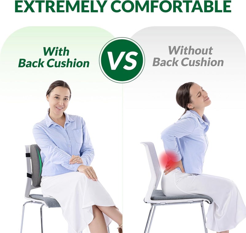 SmartMaster Memory Foam Seat Cushion & Adjustable Lumbar Support Pillow Set - Image 4
