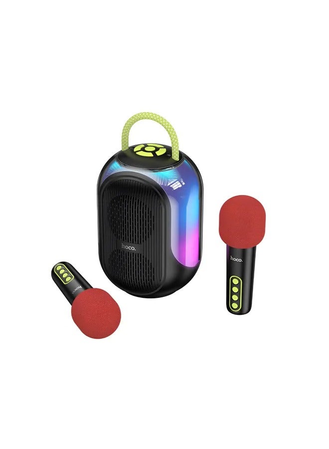 هوكو نظام كاريوكي محمول DS68 من ، مكبر صوت بلوتوث لاسلكي 5W*2، مع مايكروفونين، إضاءة RGB، مثالي للحفلات المنزلية - Image 1