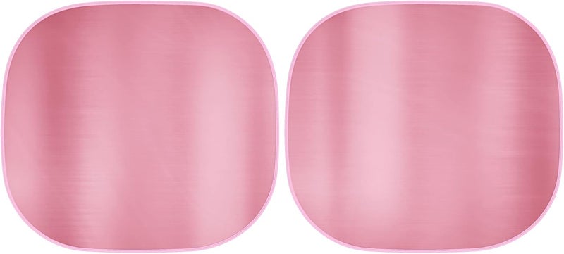 Carbella BDK 2PC Metallic Pink Car Window Sun Shade Auto Shade for Windshield Visor, Block UV Reflect Heat to Keep Your Car SUV Truck, 31.75" x 28.75" - Image 2