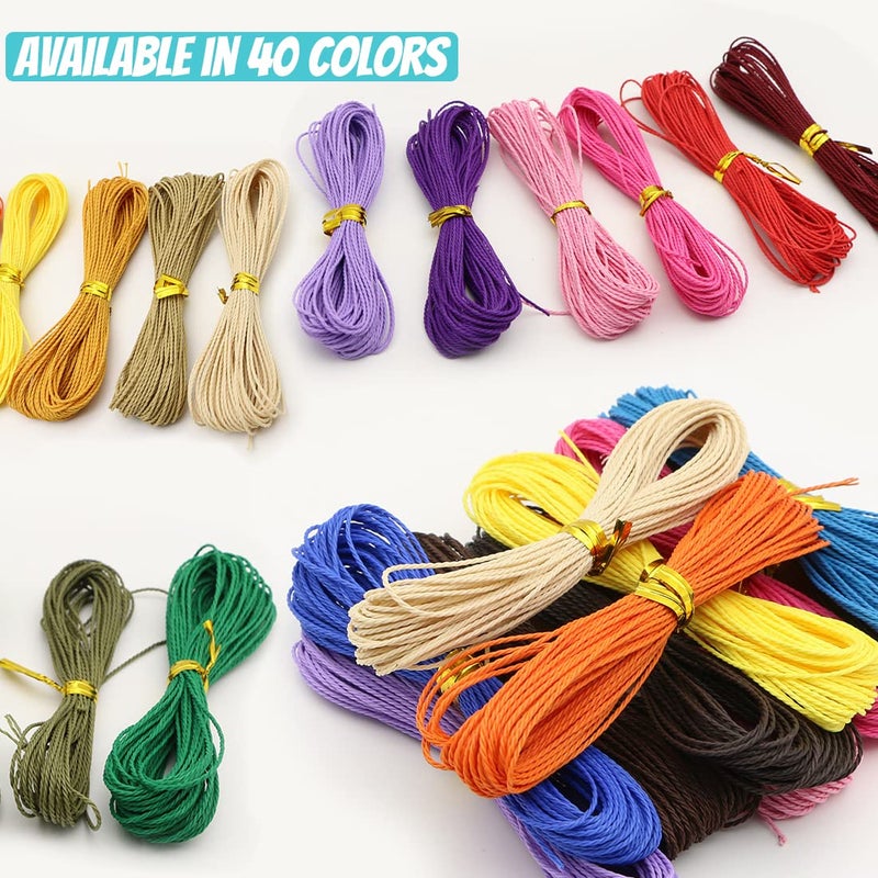 WillingTee 40 Colors 1mm Waxed Polyester Cord 437 Yard Waxed Bracelet Cord Wax String Cord Waxed Thread for DIY Bracelets Necklace Jewelry Making Friendship - Image 5