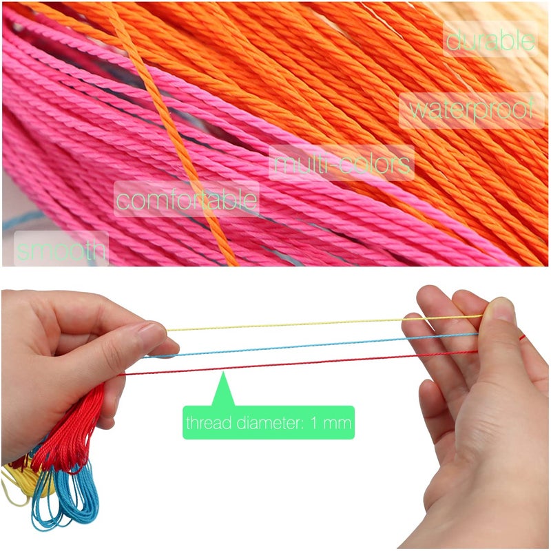 WillingTee 40 Colors 1mm Waxed Polyester Cord 437 Yard Waxed Bracelet Cord Wax String Cord Waxed Thread for DIY Bracelets Necklace Jewelry Making Friendship - Image 3