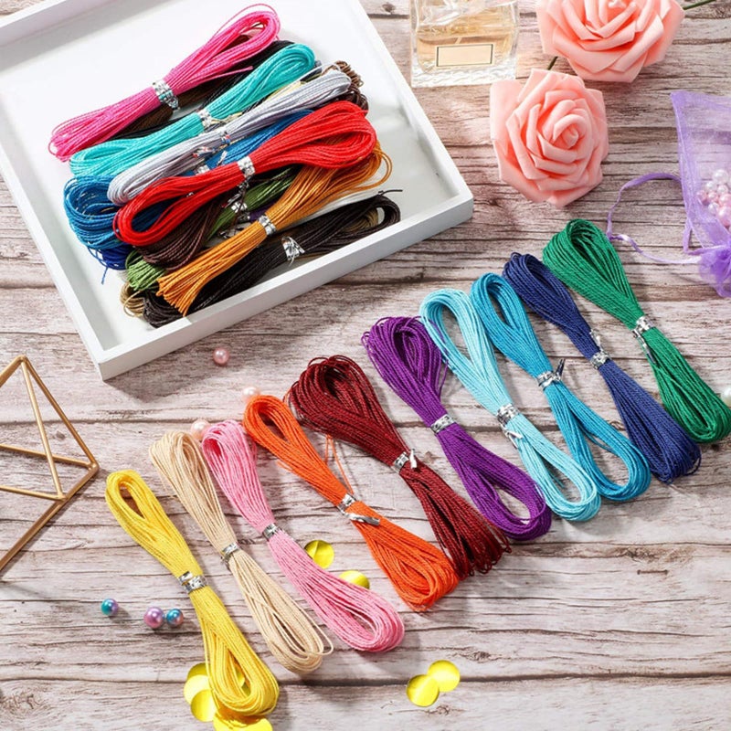 WillingTee 40 Colors 1mm Waxed Polyester Cord 437 Yard Waxed Bracelet Cord Wax String Cord Waxed Thread for DIY Bracelets Necklace Jewelry Making Friendship - Image 4
