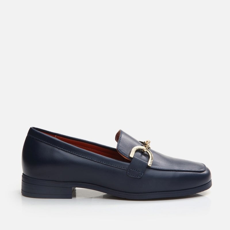 Hotiç 01AYH291750A680 GENUINE Leather Navy Blue Women's Loafer  - Image 1
