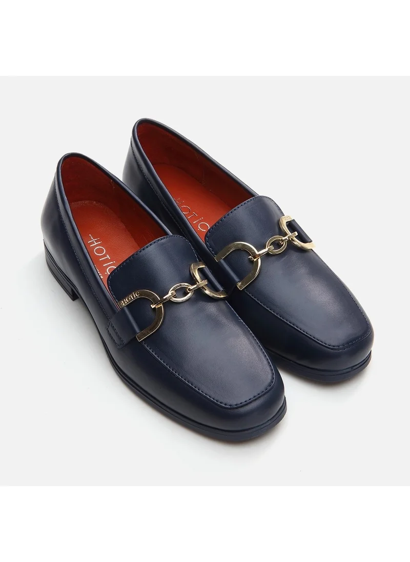 Hotiç 01AYH291750A680 GENUINE Leather Navy Blue Women's Loafer