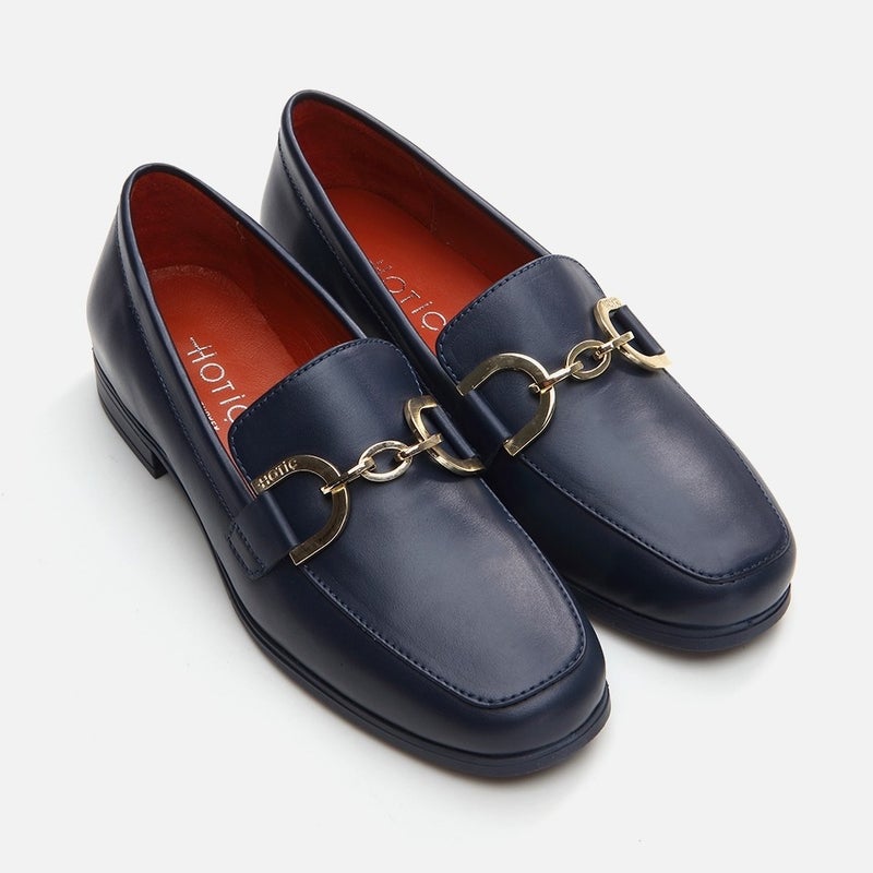 Hotiç 01AYH291750A680 GENUINE Leather Navy Blue Women's Loafer  - Image 2