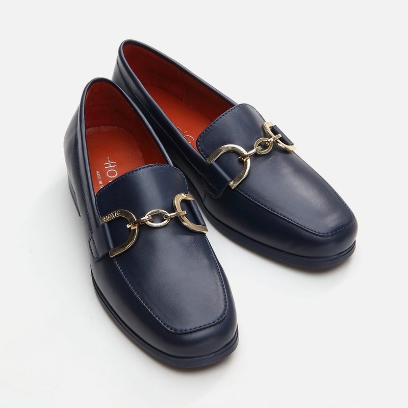 Hotiç 01AYH291750A680 GENUINE Leather Navy Blue Women's Loafer  - Image 3