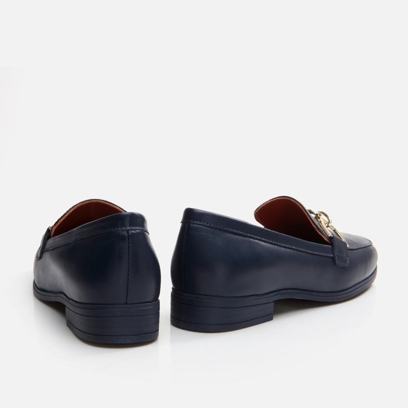 Hotiç 01AYH291750A680 GENUINE Leather Navy Blue Women's Loafer  - Image 5