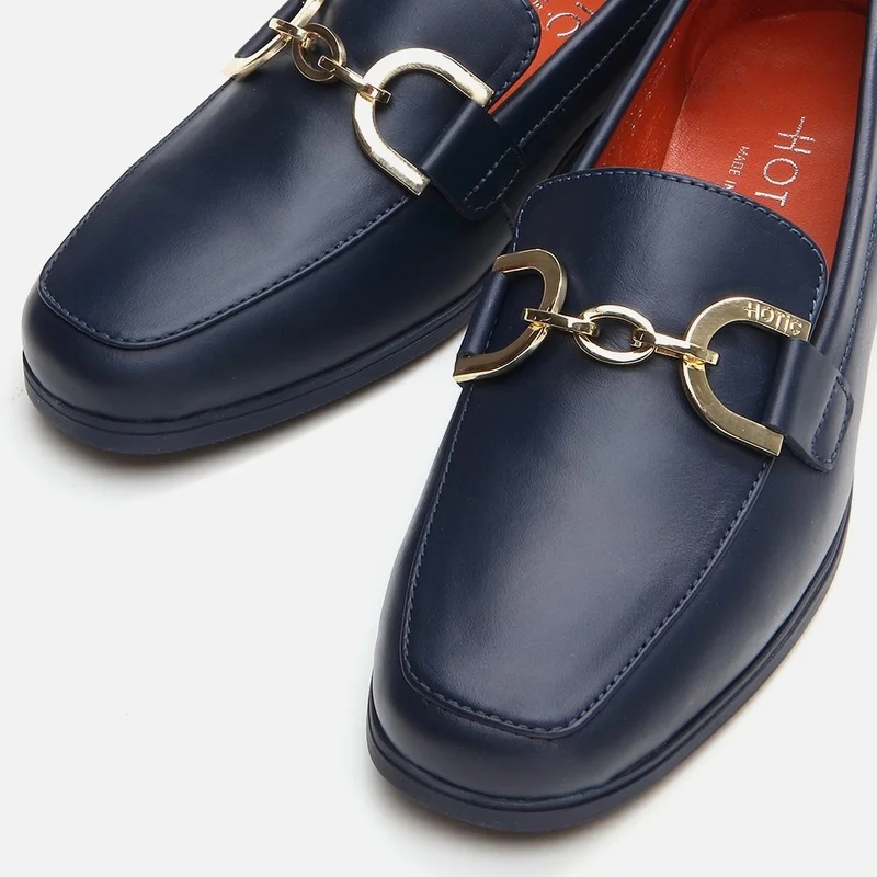 Hotiç 01AYH291750A680 GENUINE Leather Navy Blue Women's Loafer