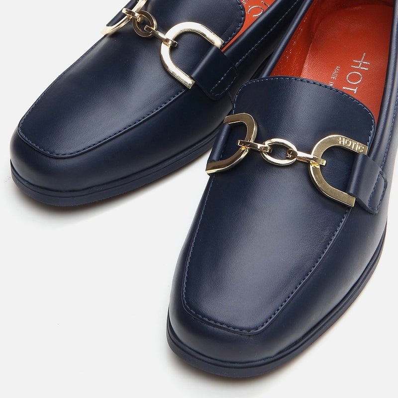 Hotiç 01AYH291750A680 GENUINE Leather Navy Blue Women's Loafer  - Image 4