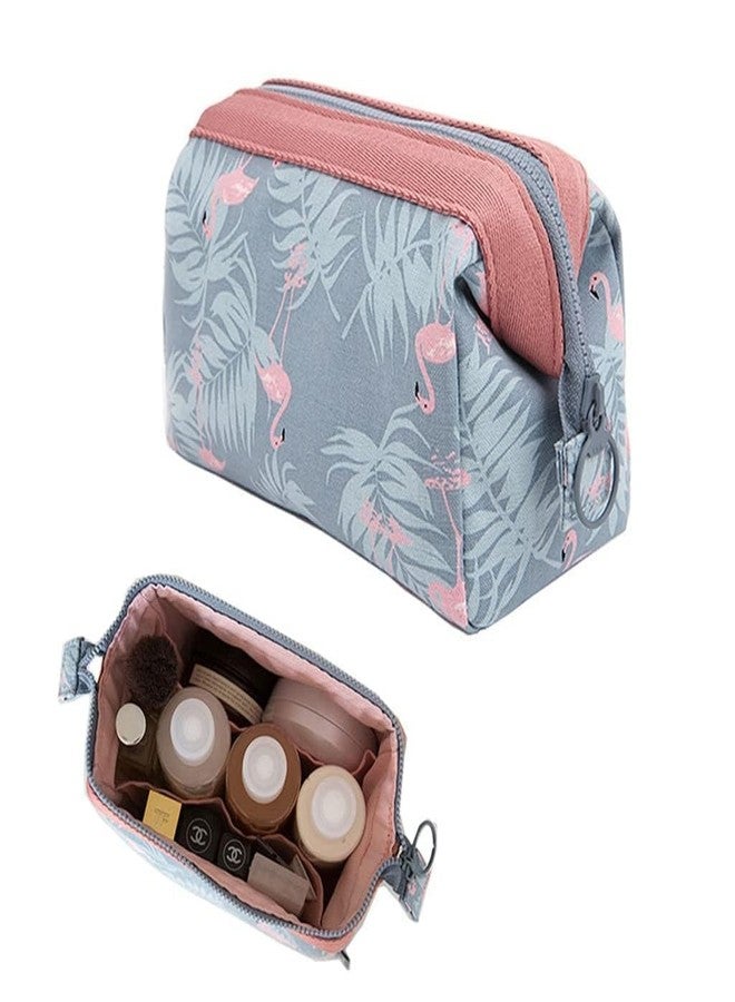 AASHRIT Naylon Cosmetic Toiletry Makeup Pouch with Portable Travel Multipurpose Water-Resistant Zipper Makeup Brush Bags - Flamingo ASPF-17 - Image 4