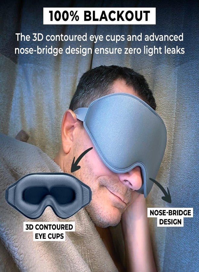 FlyHugz® 3D Travel & Home Sleep Mask|Ultra-Soft, 100% Light-Blocking Eye Mask for Deeper Sleep,Adjustable Strap with Nose Bridge Design|Perfect for Travel and Insomnia - Image 2